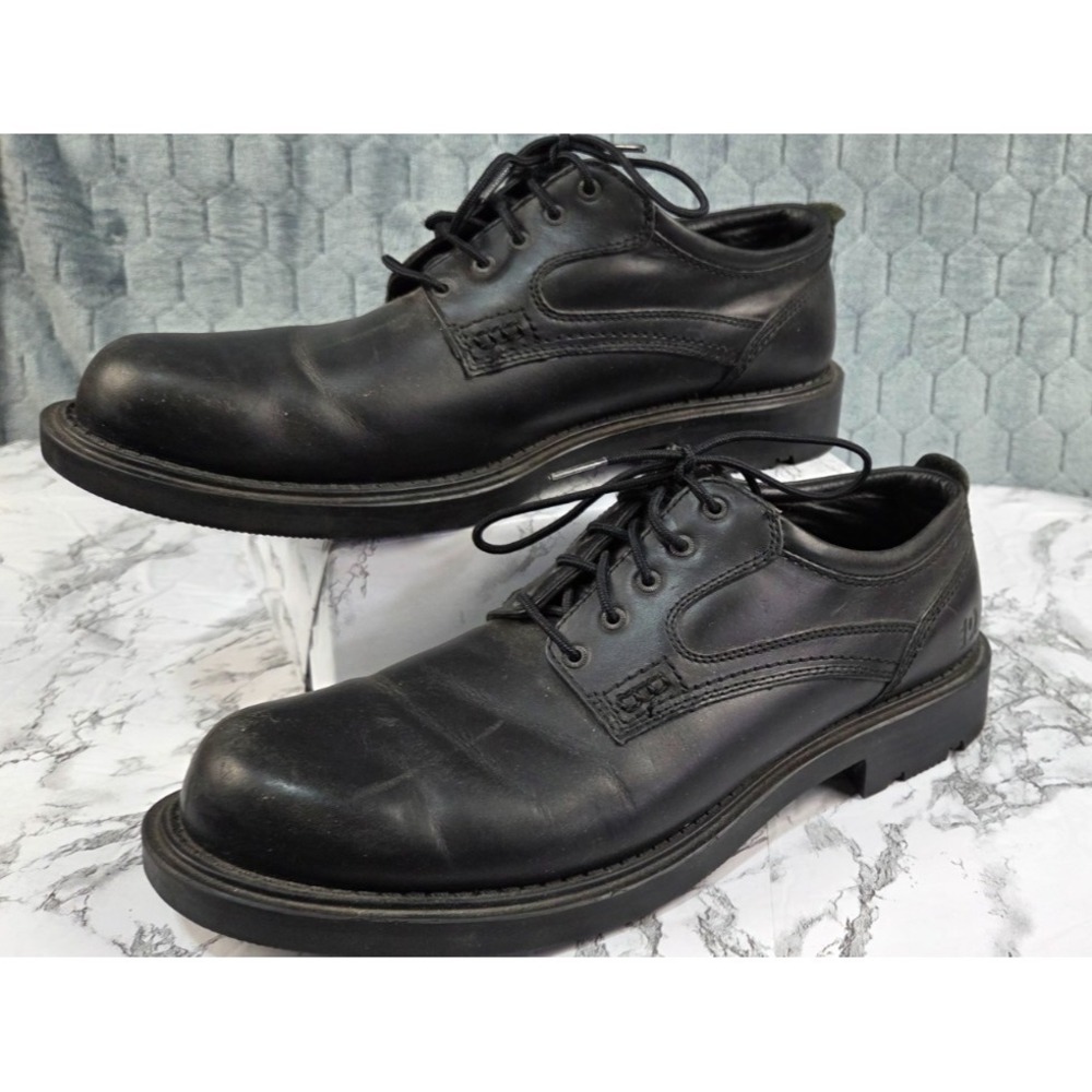 Dunham Shoe Men's 11.5 B Black Leather Lace Up Comfort Round Toe Low Top Block